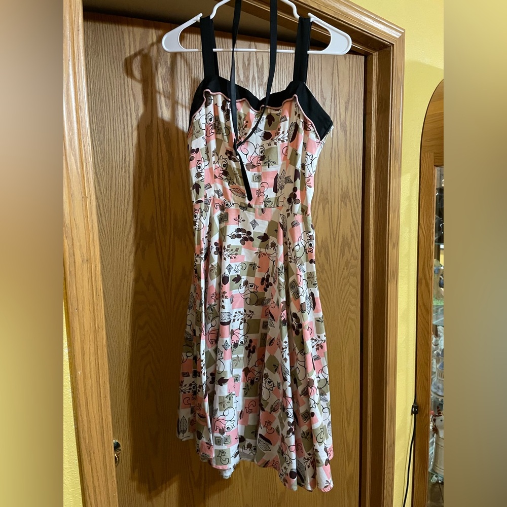 Pinup Couture Squirrel and Acorn Dress with Black Accents